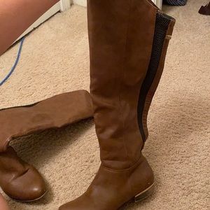 Tan leather boots